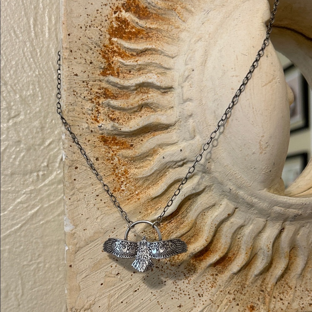Silver Winged Pendant Necklace